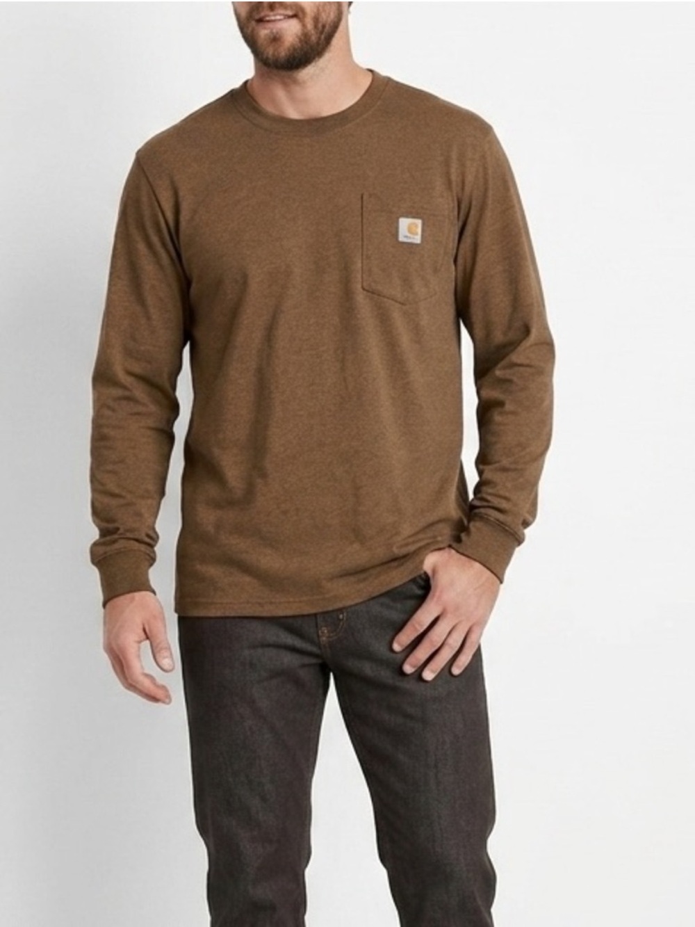 Carhartt Mens Graphic Long Sleeve Pocket T-Shirt Anvil Workwear Size Medium